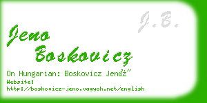 jeno boskovicz business card